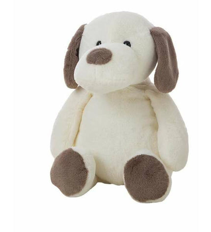 Soft plush toy dog named Kai, 25 cm from BigBuy Fun, lying on a white surface, perfect for cuddling and play.