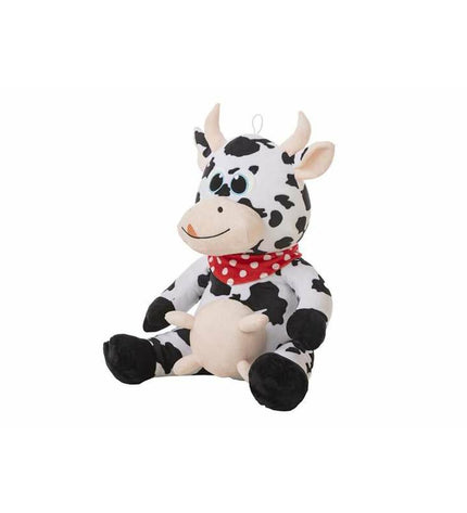 Soft 45cm plush cow toy from BigBuy Kids, perfect for children, with a cuddly appearance and gentle fabric.
