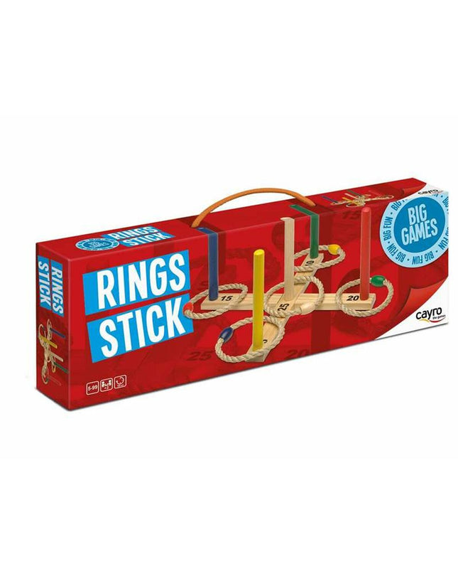 Cayro Rings Stick agility game with colorful rings and stick, ideal for children's play and coordination activities.