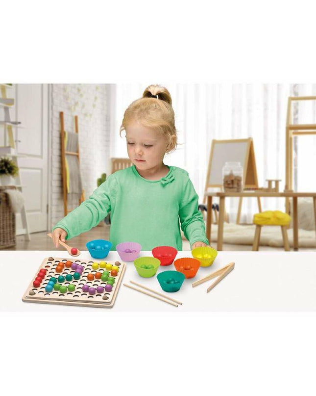 Cayro Educatief Spel Bead & Clip speelgoed met kleurrijke kralen en clips voor creatief knutselen en educatief spel.