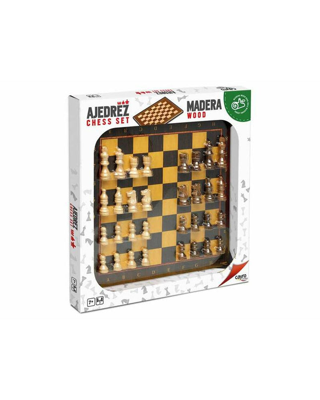 Cayro chess set with wooden pieces and board, suitable for indoor gameplay, part of Cayro’s toys and games collection.