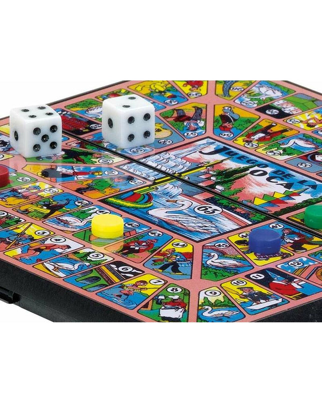 Ganzenbord spel by Cayro featuring colorful game board with numbered squares and game pieces for family fun and entertainment.