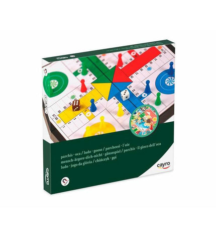 Cayro Automatische Mens-Erger-Je-Niet board game with colorful game pieces and dice for family fun and entertainment.