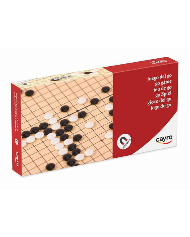 Cayro Go board game with black and white stones on a wooden board, ideal for strategic gameplay and family fun.