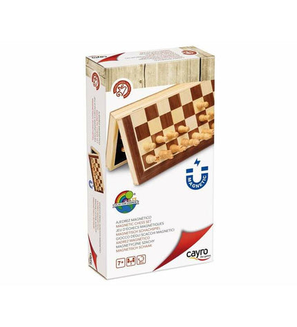 Cayro wooden chess game set with carved pieces and a classic square board for strategic play and family fun.