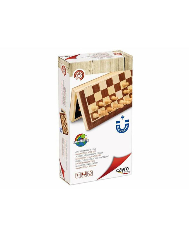 Cayro wooden chess game set with carved pieces and a classic square board for strategic play and family fun.