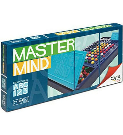 Cayro Master Mind board game with colorful pegs and game grid, designed for strategic thinking and fun gameplay.