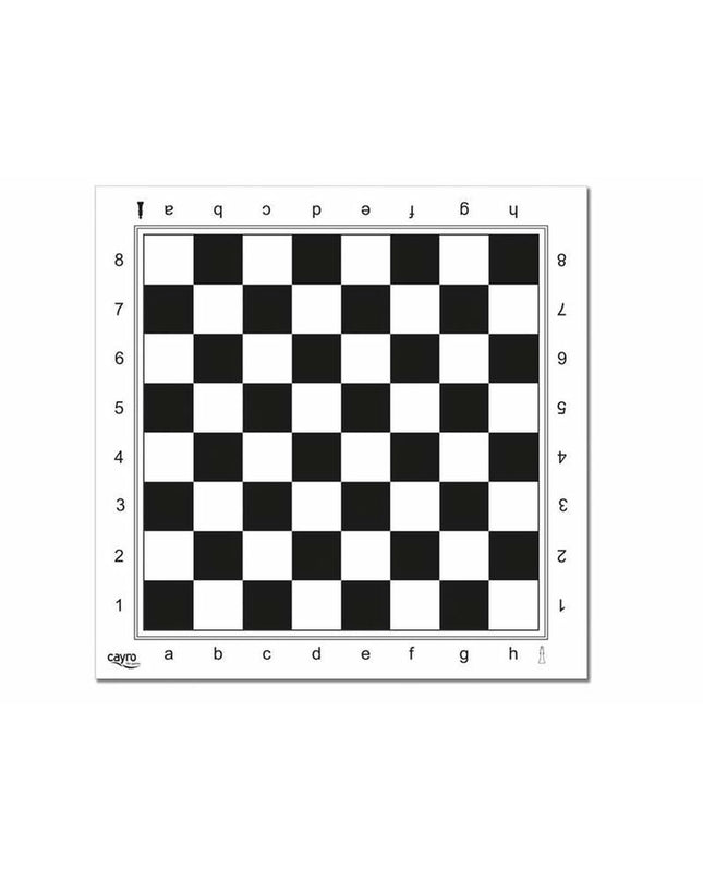 Cayro T-90/2 plastic chess set with black and white pieces on a wooden chessboard, suitable for playing chess games.