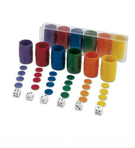 Cayro Parchis game pieces, colorful plastic pawns for Parchis board game, set of six with numbered markings, toy and game accessories.