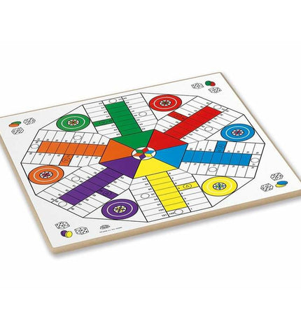 Cayro Parchis en Oca game board, 40x40 cm, colorful traditional board game for kids and families, detailed design and markings