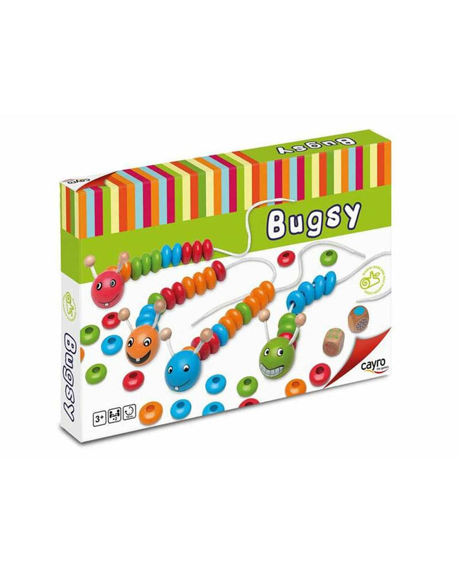 Colorful Cayro Bugsy wooden baby puzzle for young children, featuring animal shapes and smooth, natural wood finish.