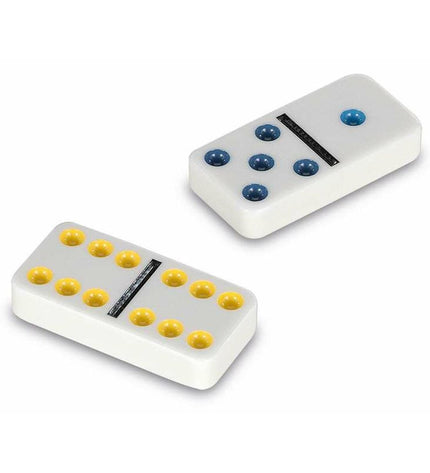 Colorful Cayro Domino game set featuring rectangular tiles with black dots, ideal for family fun and strategic play.
