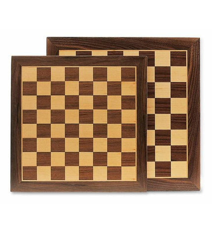 Cayro chess and checkers game board with black and white squares, set up for gameplay with game pieces on a wooden surface.