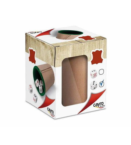 Cayro poker dice cup with colorful dice for games and gambling, made of durable material for fun and entertainment.