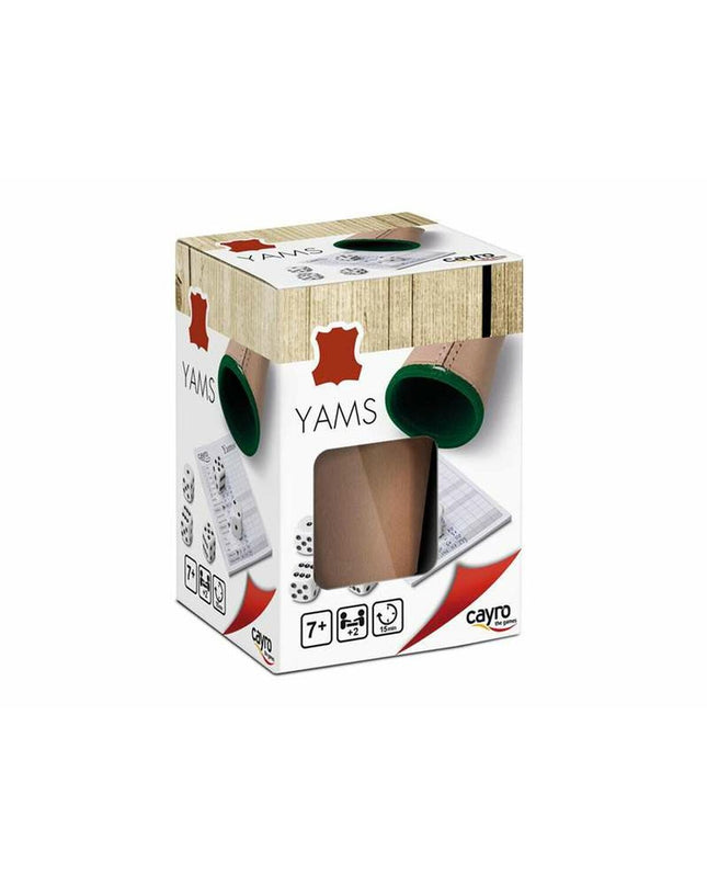 Cayro Dobbelspel Yam´S Deluxe toy game with colorful dice and game pieces on a wooden surface.