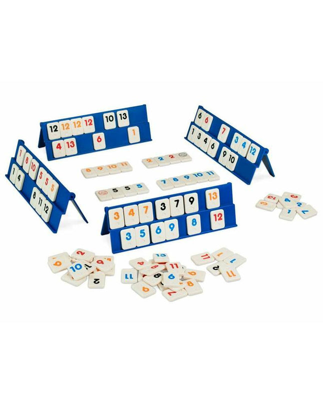 Cayro Rummiclassic board game set with colorful tiles and playing mat, suitable for family fun and strategic gameplay.