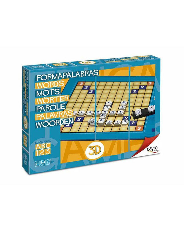 Cayro Woordspel Cayro board game for kids, featuring colorful game pieces and a game board with letter tiles.