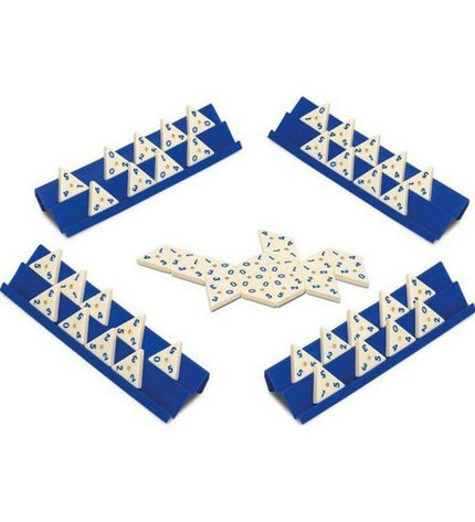 Cayro Domino Cayro 754 set of wooden domino tiles for playing games and matching, with black dots on white tiles.