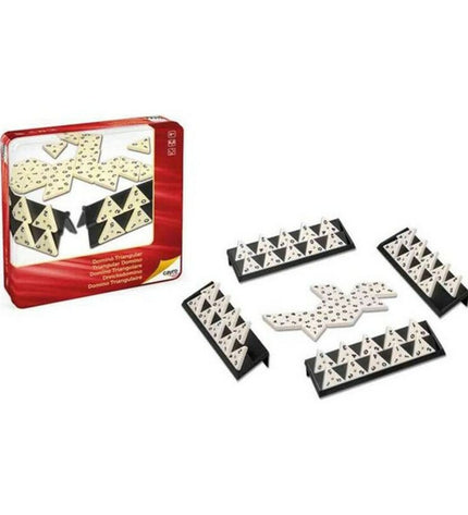 Cayro Domino Cayro 754 set of wooden domino pieces for playing and game accessories, with black and white tiles on a flat surface.