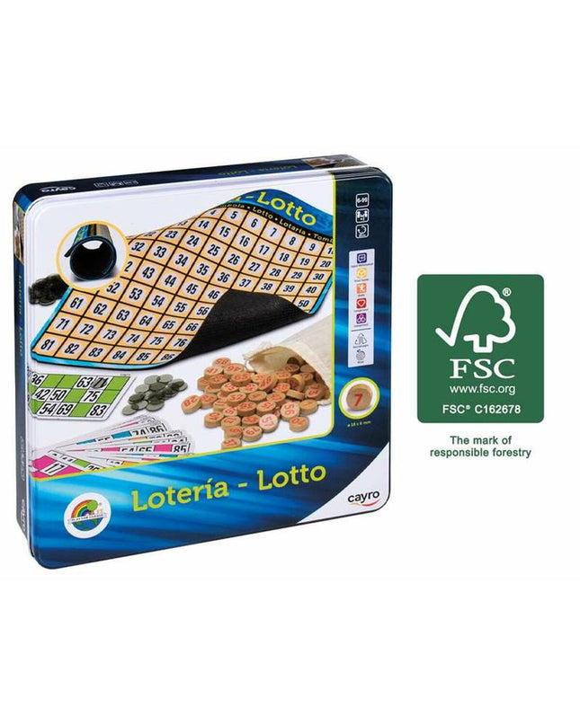Cayro Bingo game set with colorful bingo cards and tokens, perfect for family and party game nights.
