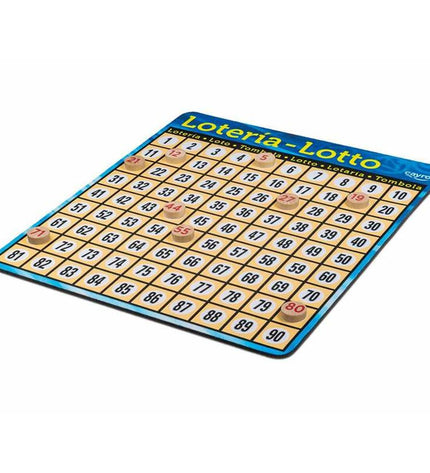 Cayro Bingo game set with colorful cards and numbered chips for fun family and party game play.