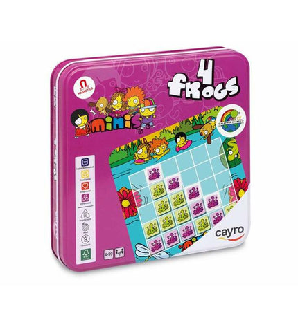 Cayro Frogs educational game for children, 19x19x3.5 cm, featuring 8 colorful puzzle pieces for kids' learning and play.
