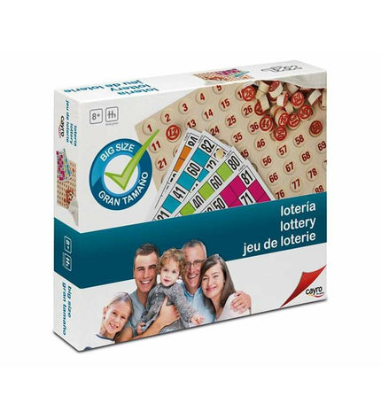 Cayro Bingo game set with colorful bingo cards and tokens, perfect for family or social game nights.