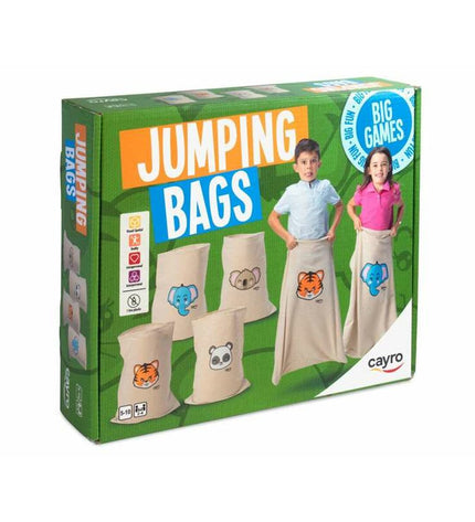 Cayro Jumping bags agility game with four colorful fabric bags for children’s play and coordination activities.