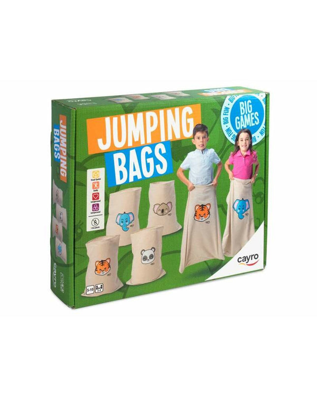Cayro Jumping bags agility game with four colorful fabric bags for children’s play and coordination activities.