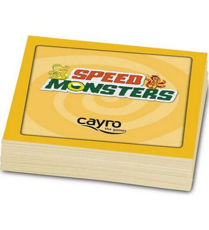 Cayro Speed Monsters board game with colorful monster tokens and game pieces on a game board for kids and family fun.