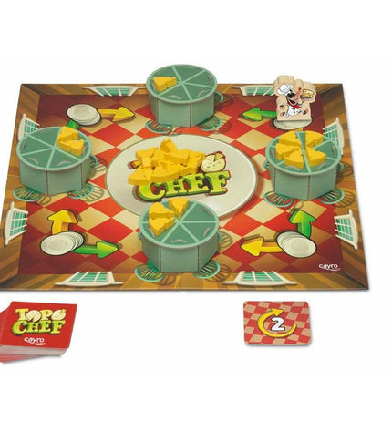 Cayro board game with colorful game pieces, cards, and game board for family fun and strategic play.