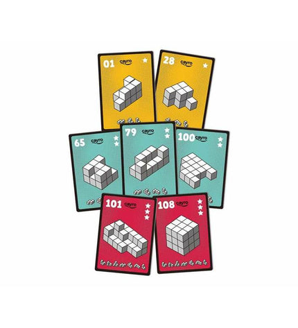 Cayro board game with colorful pieces and game board, designed for family fun and strategic gameplay.