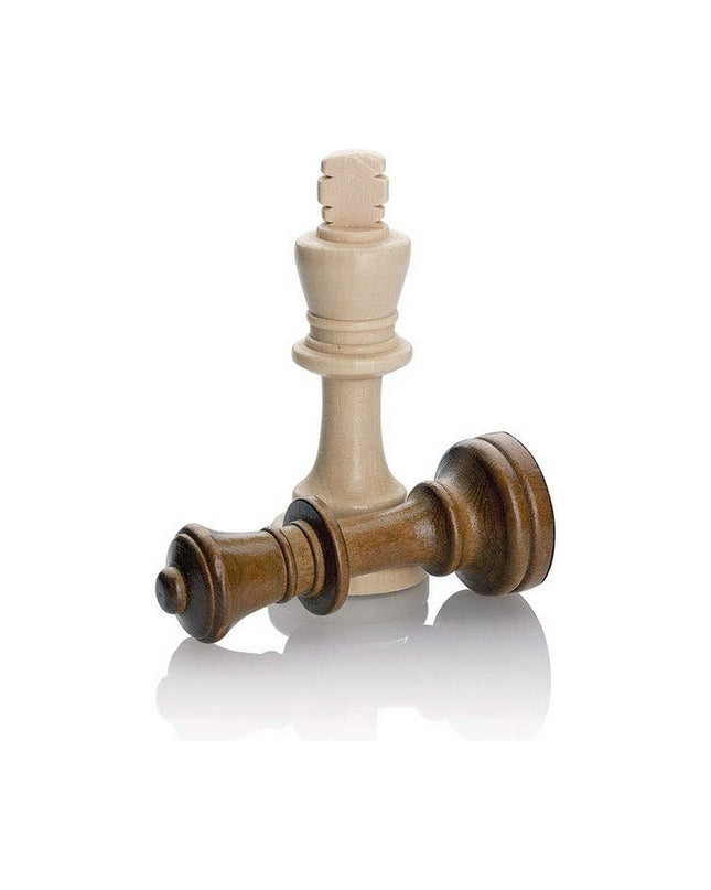 Cayro chess pieces set with detailed wooden design, includes king, queen, bishops, knights, rooks, and pawns for strategic gameplay