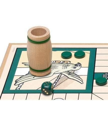 Cayro Parchis game set with colorful game board and playing pieces for family board game fun.