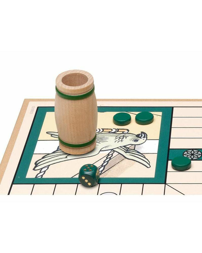 Cayro Parchis game set with colorful game board and playing pieces for family board game fun.