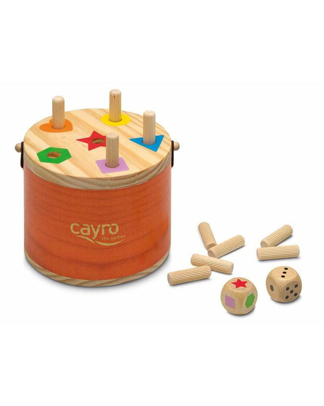 Cayro Educatief Spel Super Six with colorful game pieces and cards on a wooden table, designed for fun learning and family play.