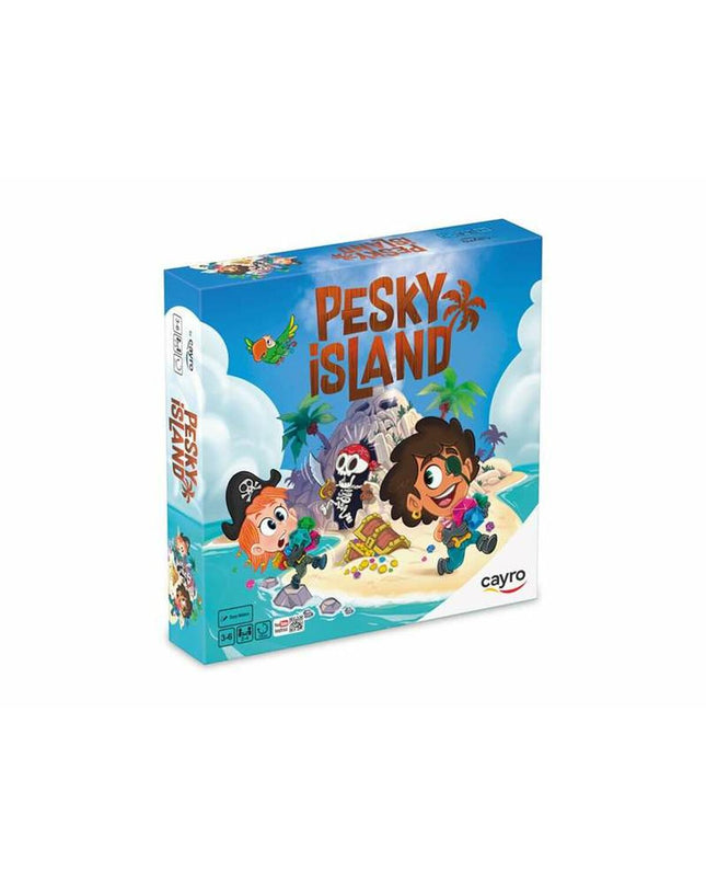 Cayro board game Pesky Island featuring colorful game pieces and island-themed components for family fun.