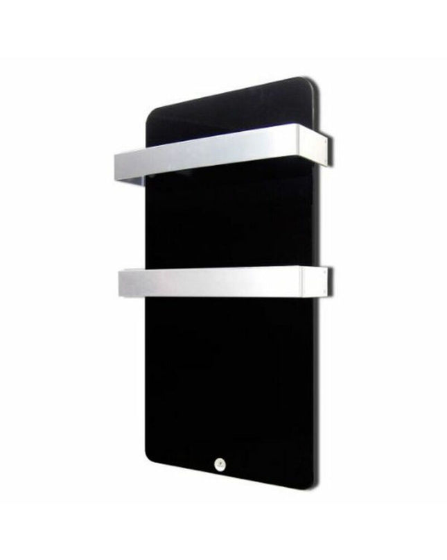 Haverland XTAL4N black towel rack for bathroom, featuring multiple bars for hanging towels and bathroom accessories.