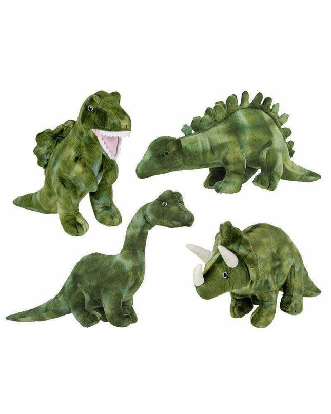 Soft dinosaur plush toy from Artesanía Beatriz, 33 cm, featuring detailed craftsmanship and colorful fabric for children’s play.