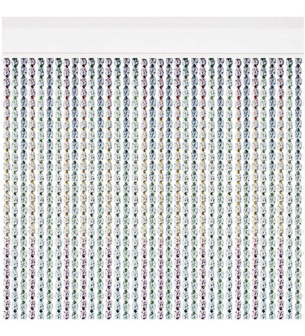 Colorful exterior door curtain by Acudam, made of PVC and aluminum, measuring 90x210 cm for outdoor garden decor.