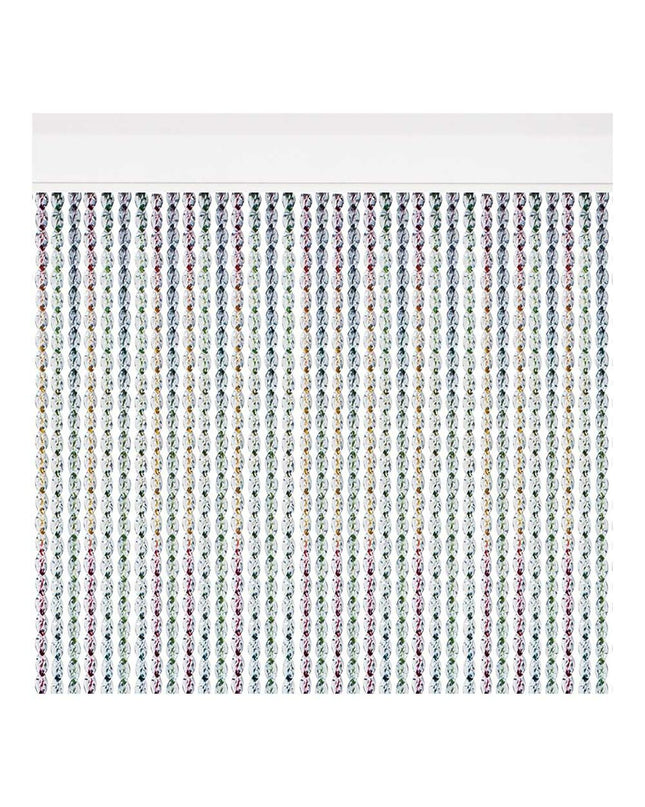 Colorful exterior door curtain by Acudam, made of PVC and aluminum, measuring 90x210 cm for outdoor garden decor.