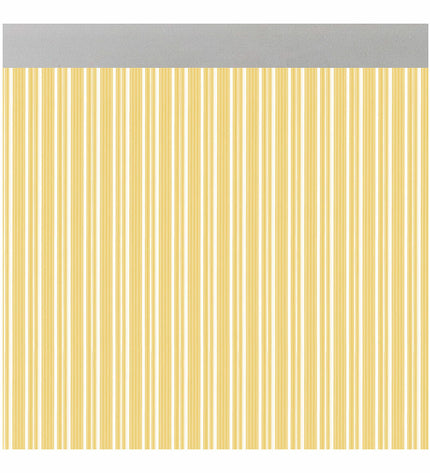 Yellow transparent PVC and aluminum outdoor door curtain by Acudam, 90x210 cm, for garden decoration and outdoor privacy.