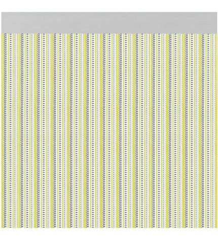 Yellow outdoor PVC and aluminum garden door by Acudam, 90x210 cm, with decorative design for outdoor use.