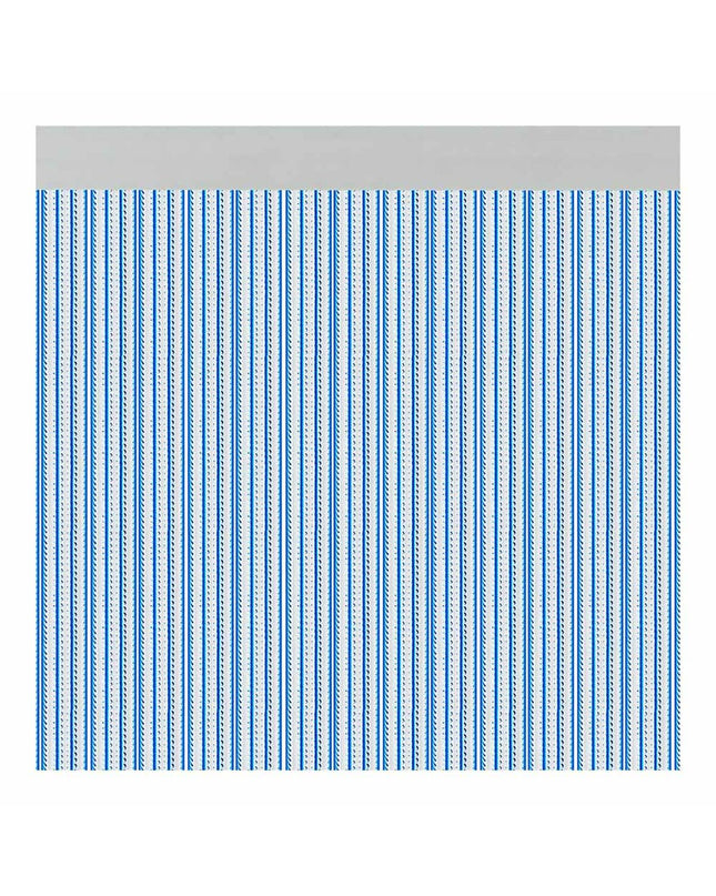 Blue outdoor PVC aluminum garden curtain by Acudam, 90x210 cm, with decorative door design for outdoor decor.