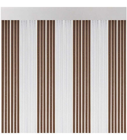 Acudam Lisboa outdoor door curtain with crystal brown PVC and aluminium frame, 90x210 cm, suitable for garden decor.