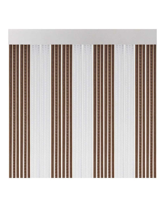 Acudam Lisboa outdoor door curtain with crystal brown PVC and aluminium frame, 90x210 cm, suitable for garden decor.