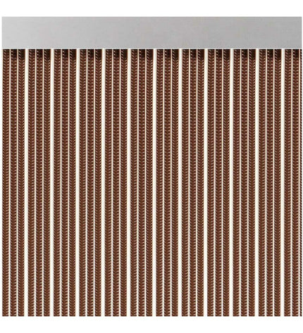 Brown Acudam S-350 door curtain with PVC aluminum tapes, outdoor garden decor, measuring 90x210 cm, designed for exterior use.
