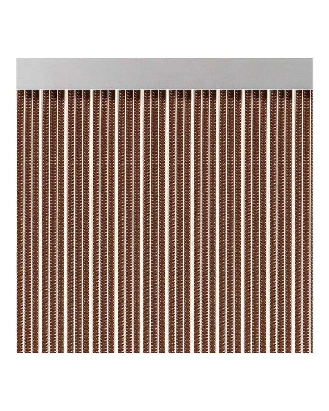 Brown Acudam S-350 door curtain with PVC aluminum tapes, outdoor garden decor, measuring 90x210 cm, designed for exterior use.