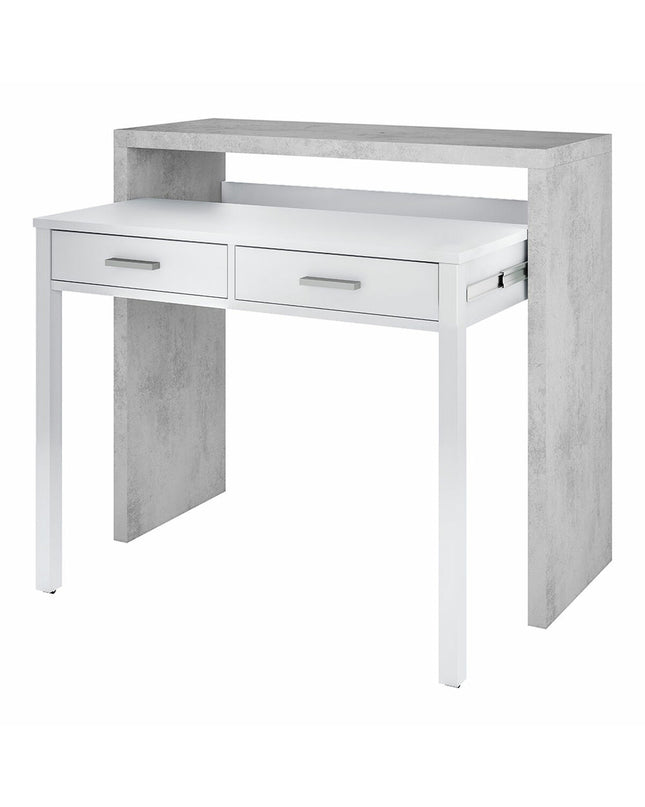Forés Bureau Forés Wit metal and MDF desk with dimensions 98.5 x 36 x 87.5 cm, featuring a sleek modern design.