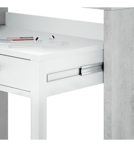 Forés Bureau Forés Wit metal and MDF desk, 98.5 x 36 x 87.5 cm, modern furniture for home and office use